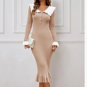 Women's Long Sleeve Sweater Dress midi